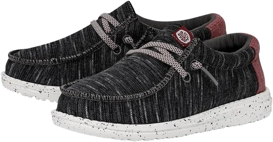 Hey Dude Wally Youth Jersey | Youth Shoes | Youth Lace Up Loafers | Comfortable & Light-Weight