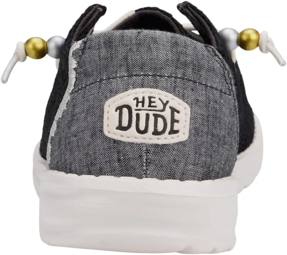 Hey Dude Wendy Boho Crochet Loafers for Women – Textile Upper & Lining – Lace-up Closure – Textile Outsole