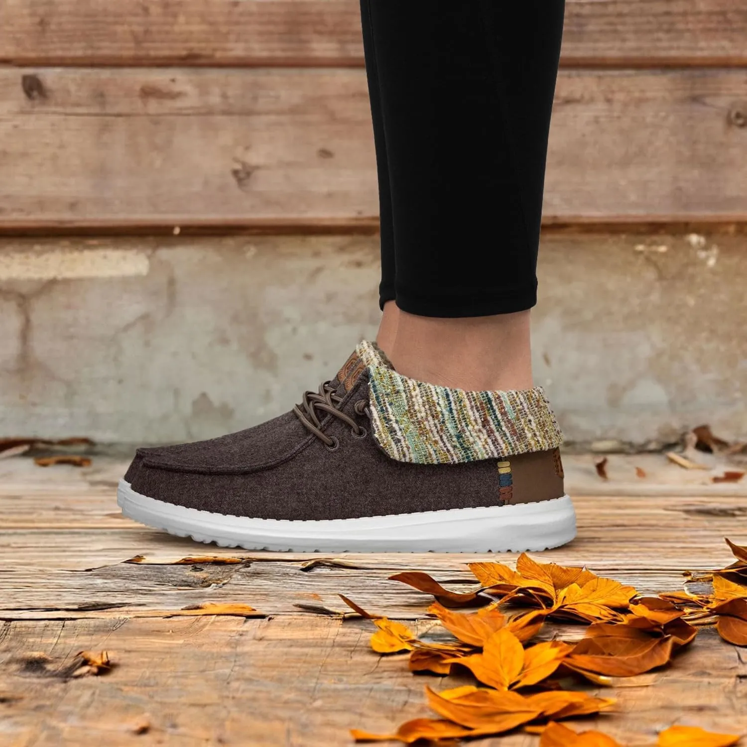 Hey Dude Wendy Fold Wooly Twill | Women's Boots | Women's Pull on Boots | Comfortable & Light-Weight