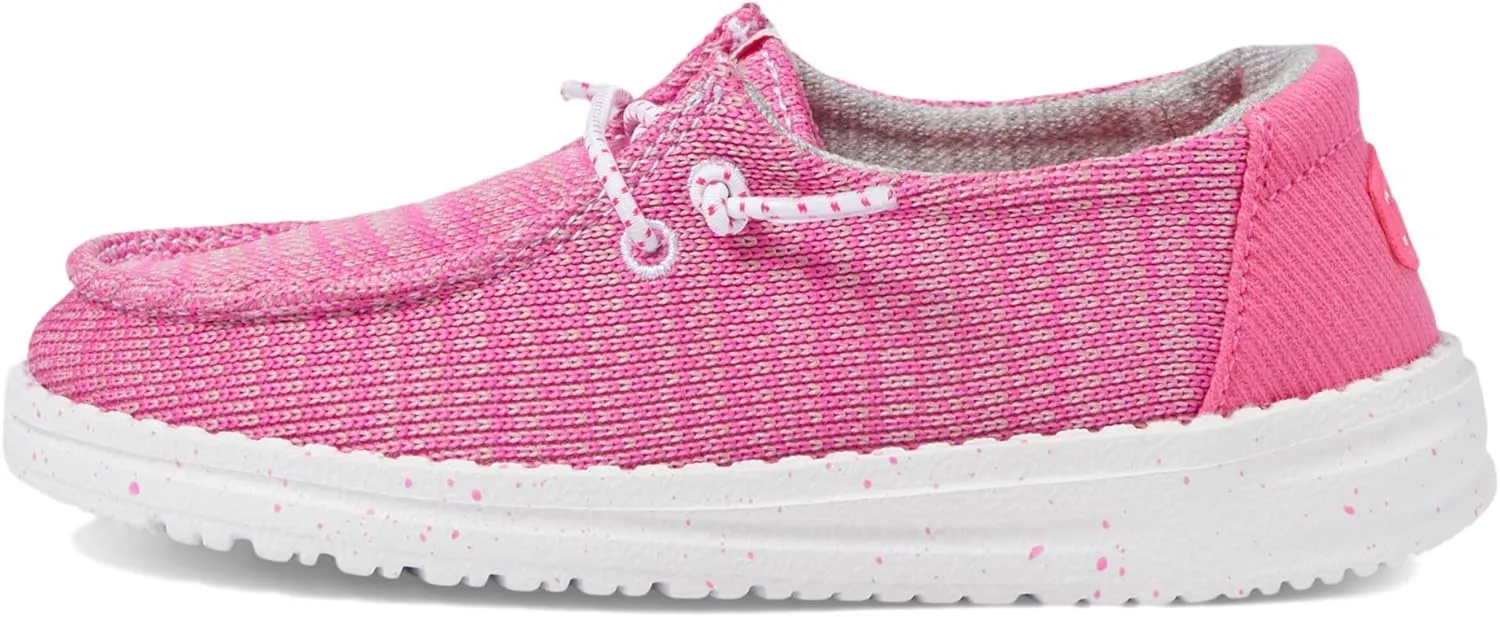Hey Dude Wendy Sport Mesh Loafers for Kids Girls – Textile Upper – Two-Eyelet Lace Closure – Slip-on Style
