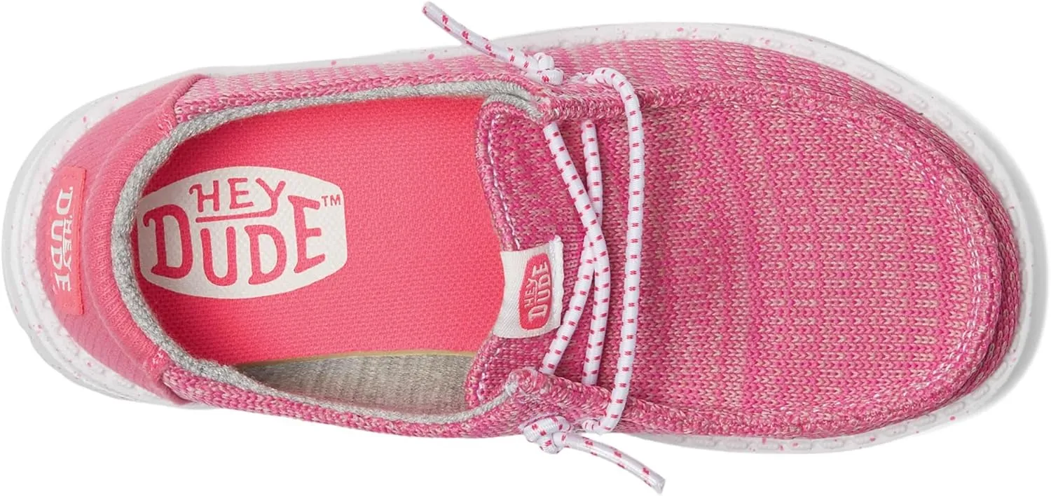 Hey Dude Wendy Sport Mesh Loafers for Kids Girls – Textile Upper – Two-Eyelet Lace Closure – Slip-on Style