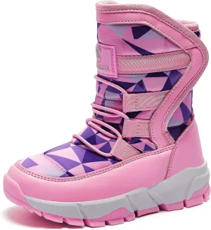 HOBIBEAR Kids Winter Snow Boots Waterproof Outdoor Warm Faux Fur Lined Shoes