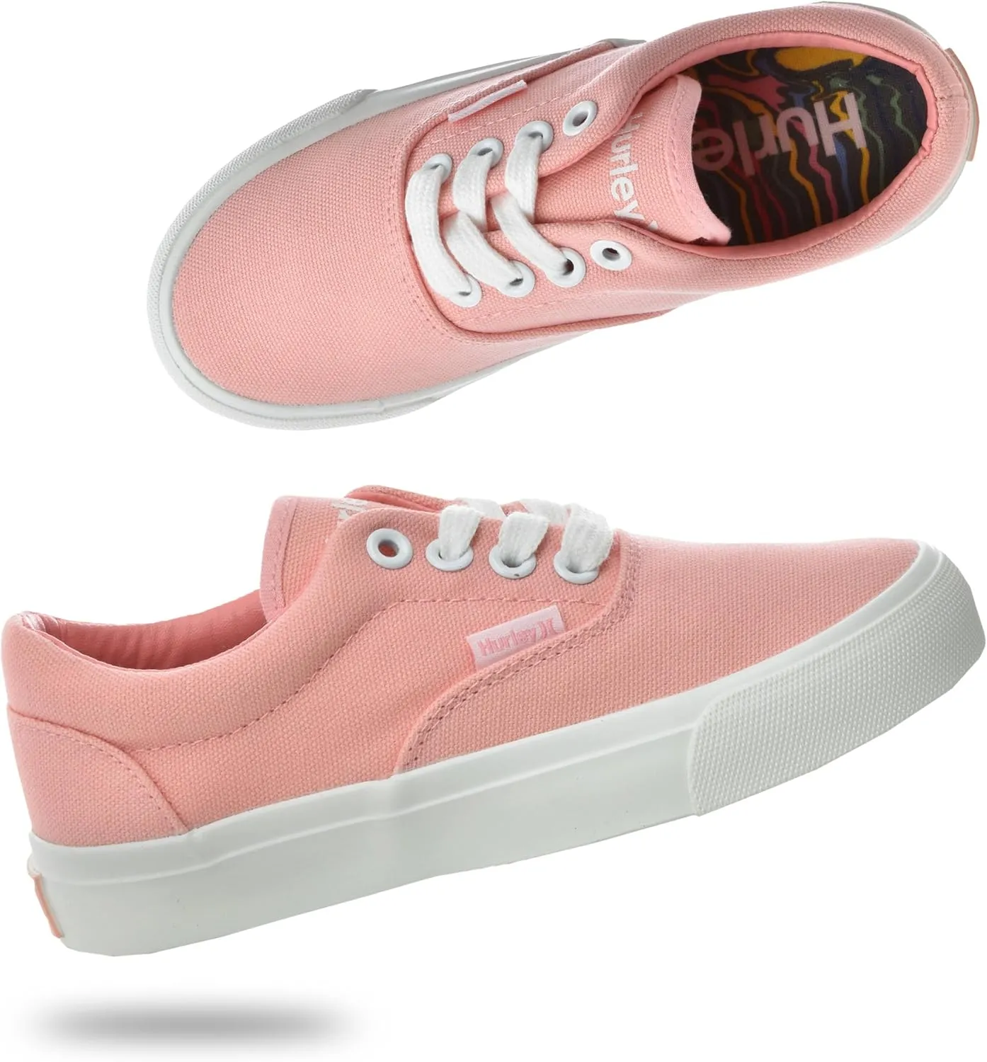 Hurley Marley Kids Lace Up Canvas Sneakers – Low Cut Skateboarding Shoes for Kids, Sports Shoes for Boys and Girls