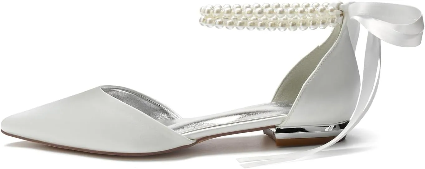 Hyinlays Women's Flats Pointed Toe Party Dress Shoes Flats for Women Flat Comfortable Dressy Pumps