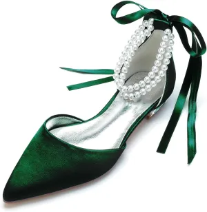 Hyinlays Women's Flats Pointed Toe Party Dress Shoes Flats for Women Flat Comfortable Dressy Pumps