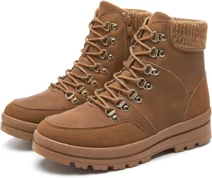 HYPOCRUTE Winter Snow Boots for Women Water Resistant Hiking Work Boots Women’s Snow Ankle Boots Comfortable Outdoor Shoes
