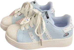 Ice Cream-Themed Casual Sneakers – Cute and Trendy Walking Shoes for Women and Teens with Chunky Sole, Adorable Details, and Comfortable Fit