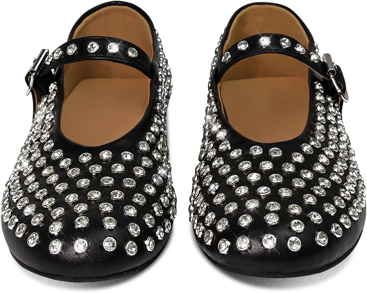 IMPREMEY Mesh Ballet Flats for Women Buckle Strap Round Toe Wide Width Mesh Flats Casual Ballerina Shoes