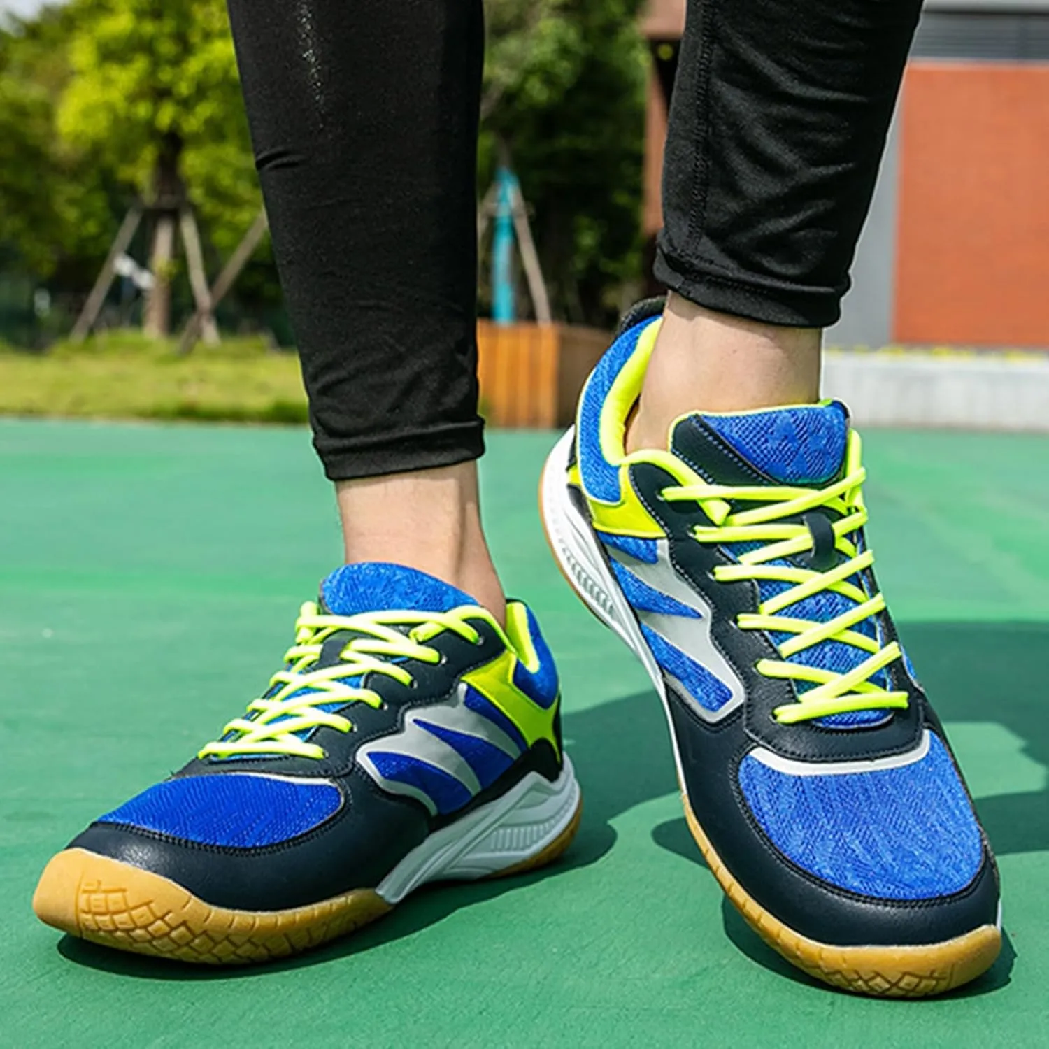 Indoor Court Shoes Mens for Tennis, Non Slip Comfort Lightweight Badminton Table Tennis Sneakers for Volleyball Pickleball Women Boys and Girls