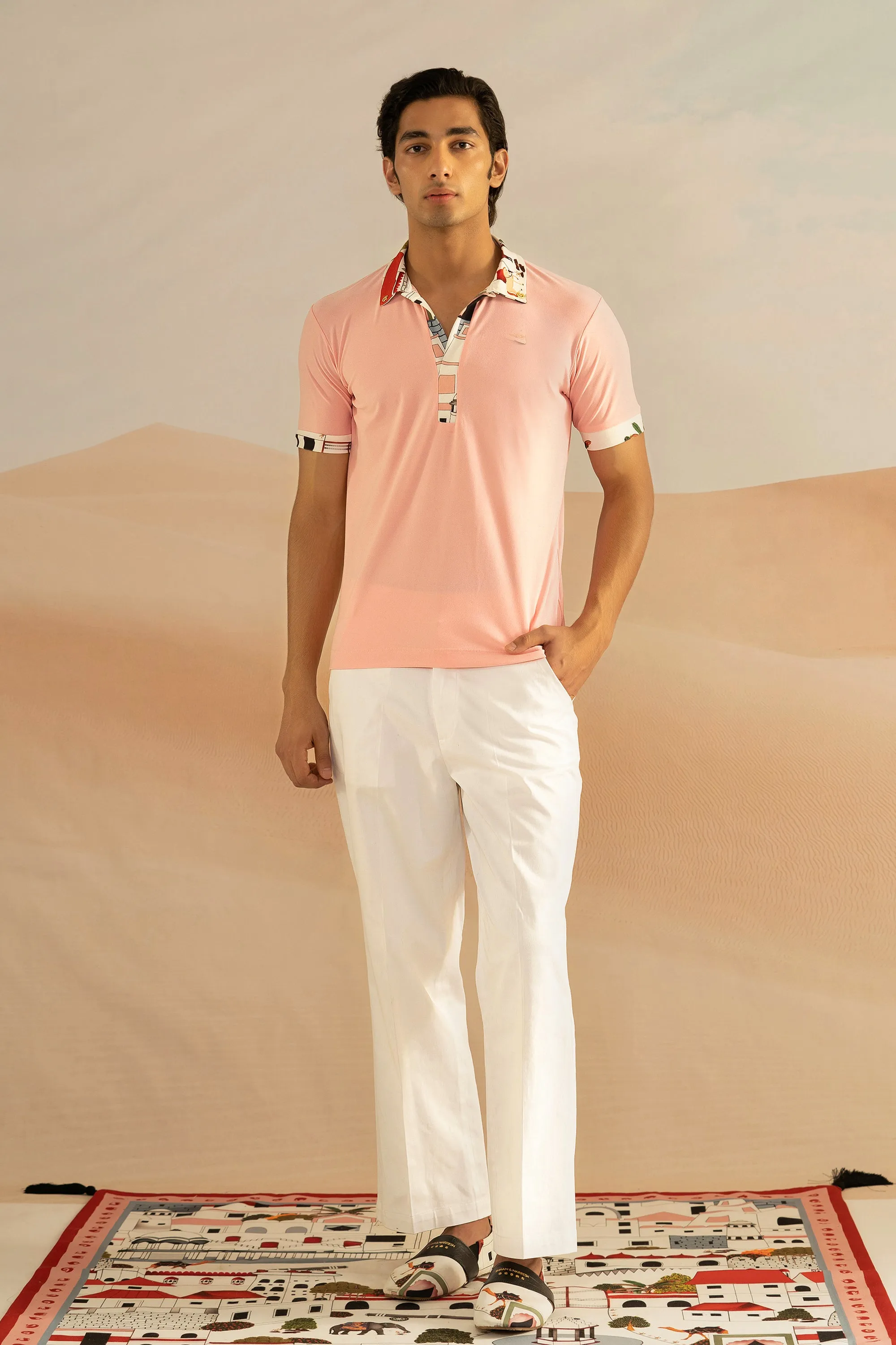 Jaiscape Sakura Polo with Printed Collar