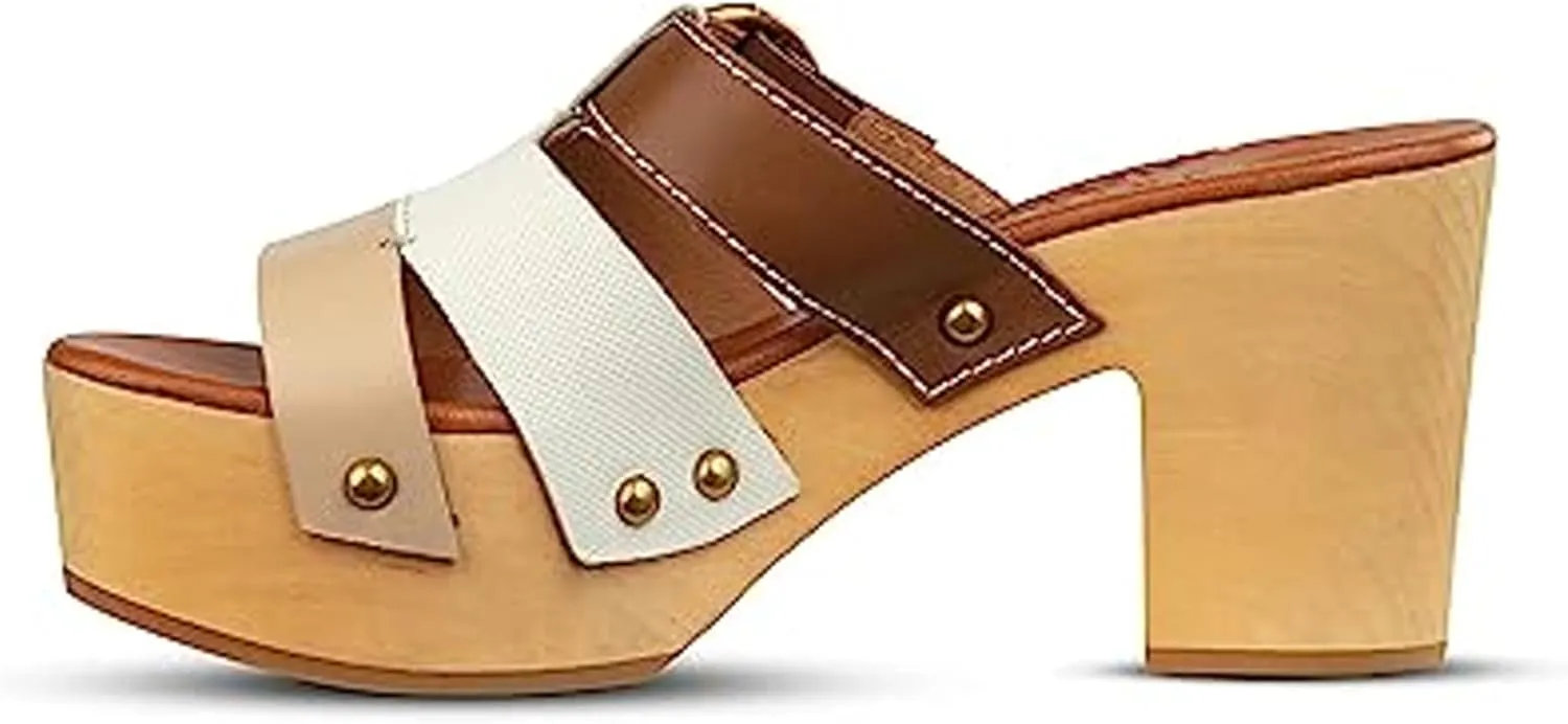 JATAREA Leather Wedge Sandals for Women | Women's Sandals Perfect for Summer