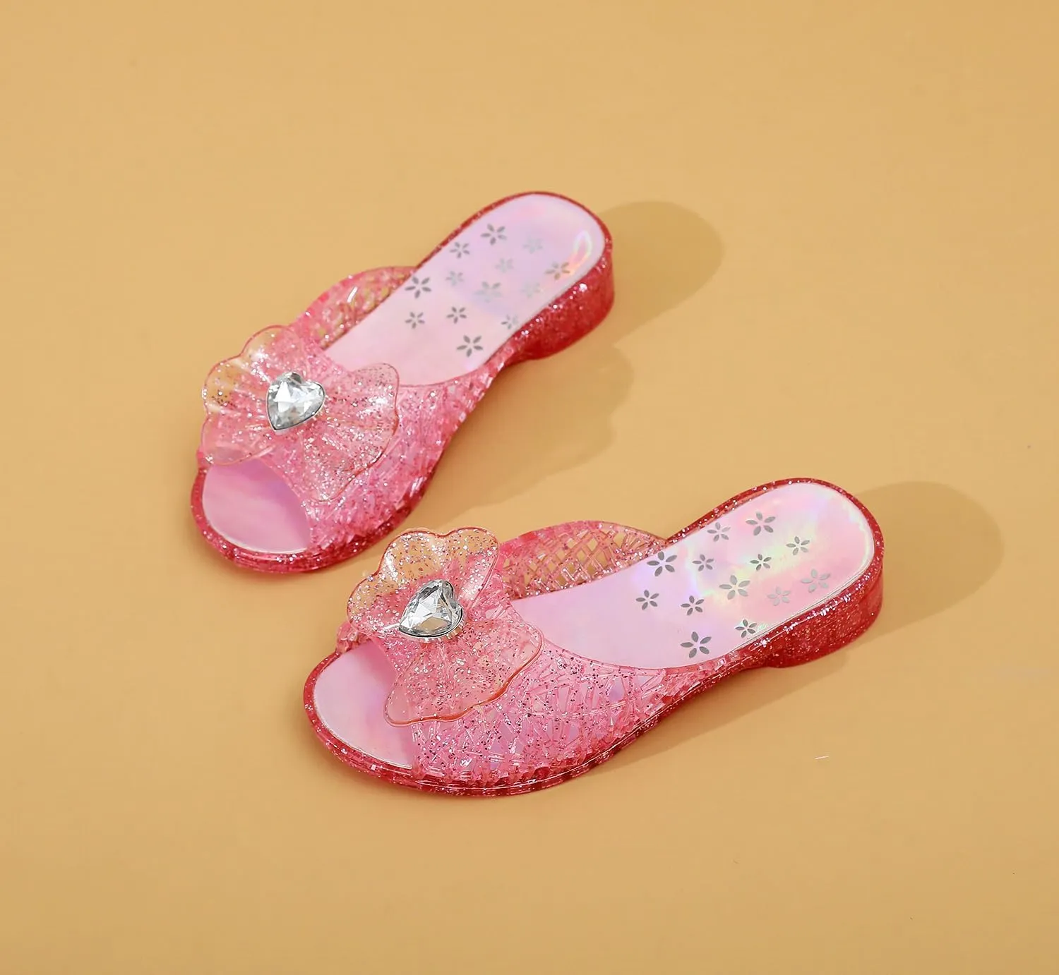 Jelly Sandals for Girls Dress Slide Princess Frozen Inspired Elsa Flats Dance Party Cosplay Snow Queen Birthday Clear Slippers Summer Little Girls, Toddler Slip On