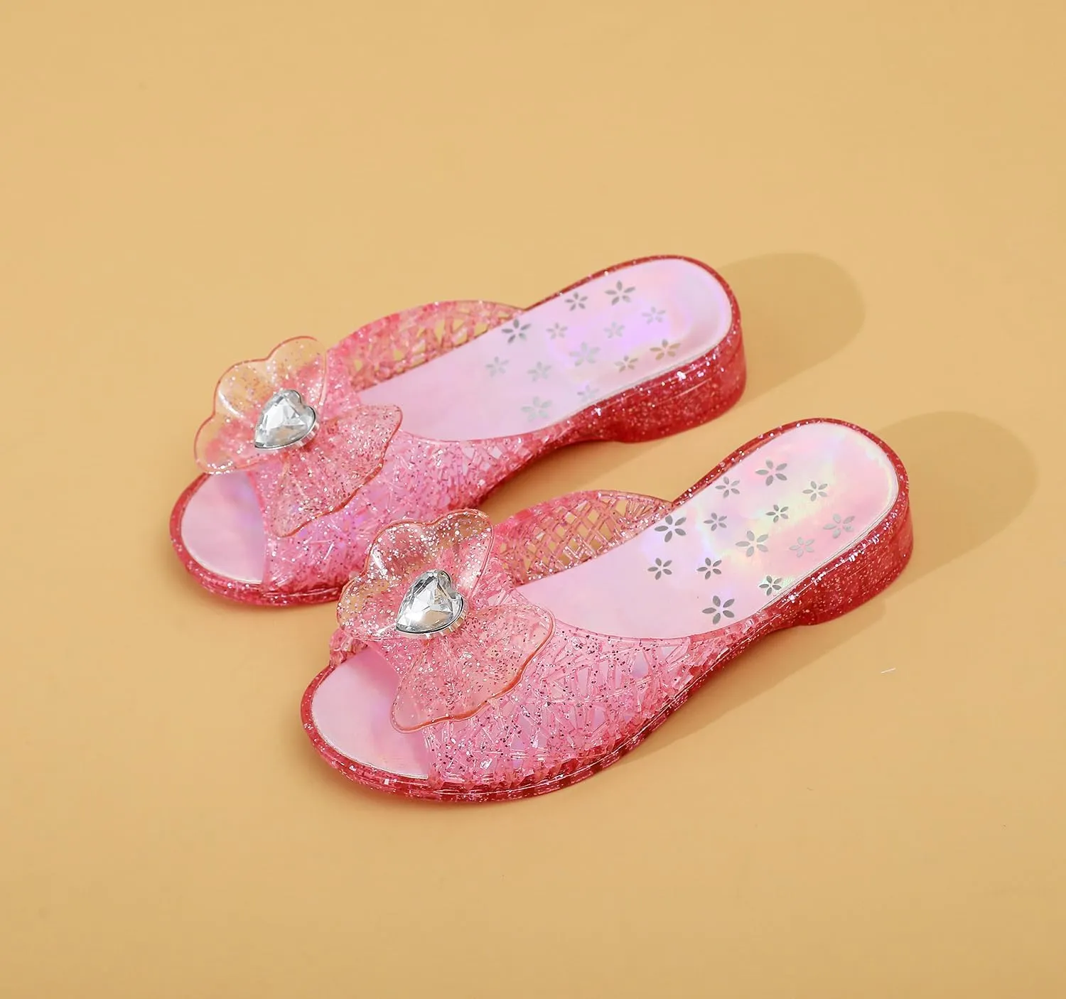 Jelly Sandals for Girls Dress Slide Princess Frozen Inspired Elsa Flats Dance Party Cosplay Snow Queen Birthday Clear Slippers Summer Little Girls, Toddler Slip On