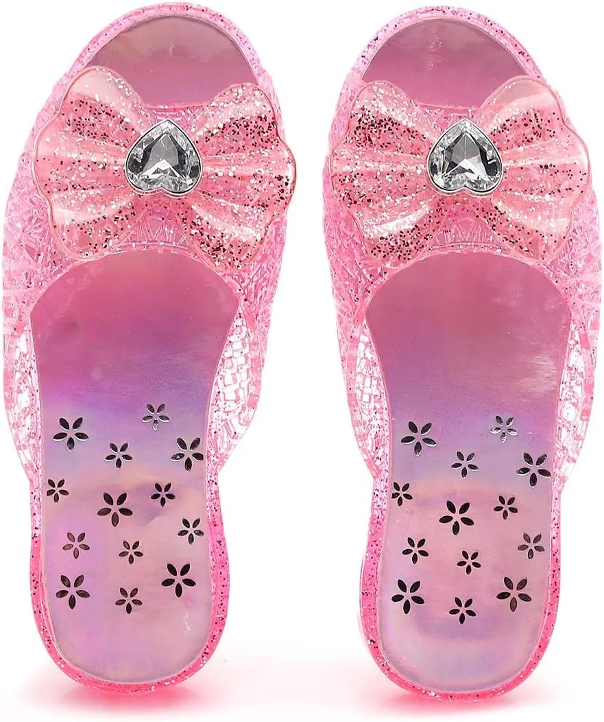 Jelly Sandals for Girls Dress Slide Princess Frozen Inspired Elsa Flats Dance Party Cosplay Snow Queen Birthday Clear Slippers Summer Little Girls, Toddler Slip On