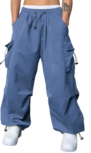 JMIERR Men's Baggy Cargo Pants Trendy Casual Parachute Pant Loose Fit Harem Joggers with Pockets for Streetwear