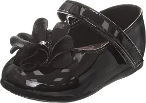 Josmo Baby-Girl's Mary Jane Flats with Flower Infants Toddlers Dress Shoe Maryjane Loafer