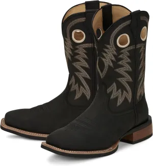Justin Show Stopper 11” Western Boots for Men - Frontier Collection - Square Toe Leather Men’s Cowboy Boots with Comfort Footbed, Non Slip Outsole
