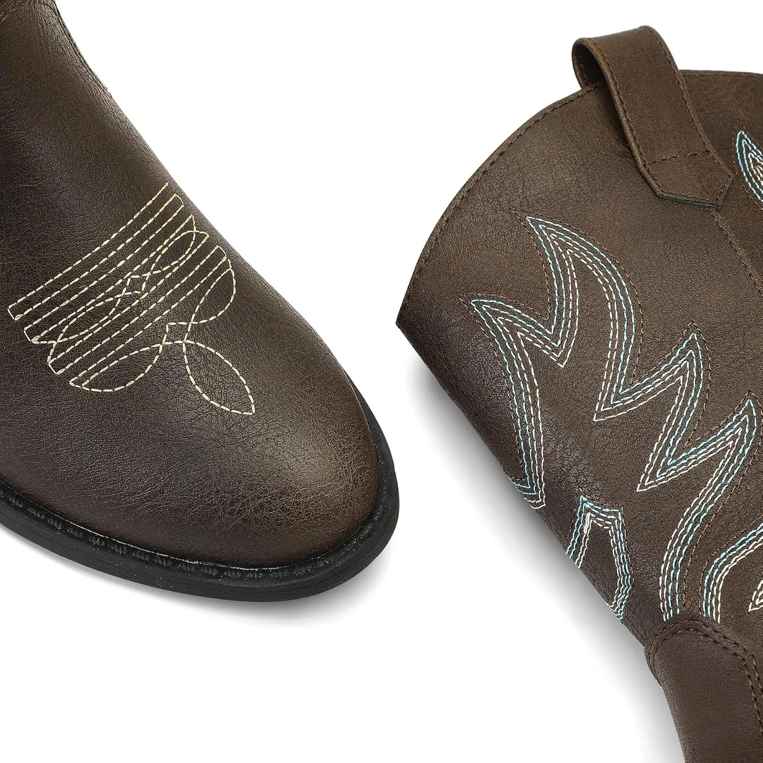 K KomForme Cowboy Boots for Girls and Boys Western Mid-Calf Pointed-Toe Cowgirl Boots (Toddler/Little Kid/Big Kid)