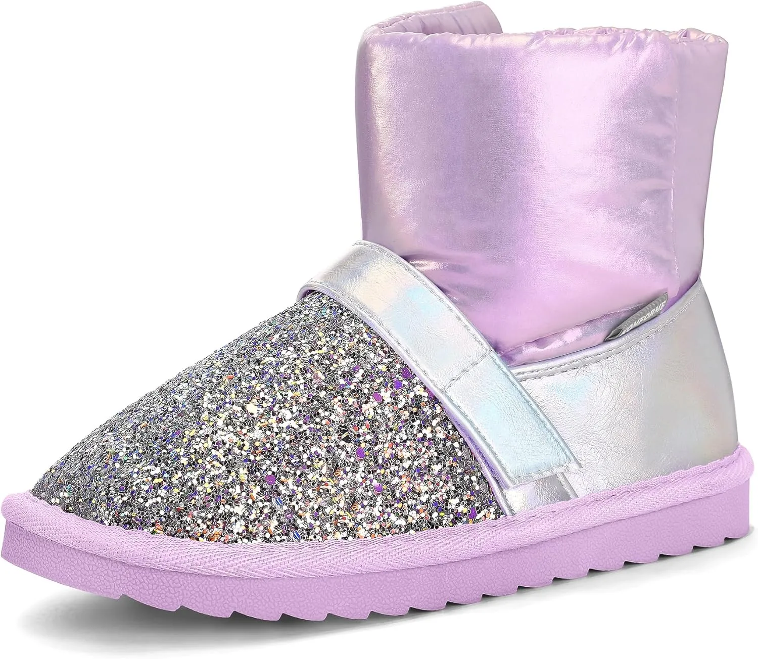 K KomForme Kids Snow Boots Little/Big Girls Glitter Winter Shoes Warm Fur Lined Outdoor