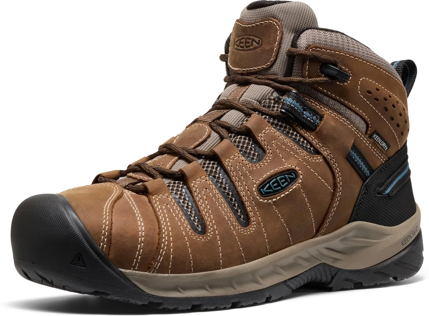KEEN Utility Men's Flint 2 VersaTREAD Non Slip Mid Height Steel Toe Waterproof Work Boots, Cascade Brown, 12 Wide