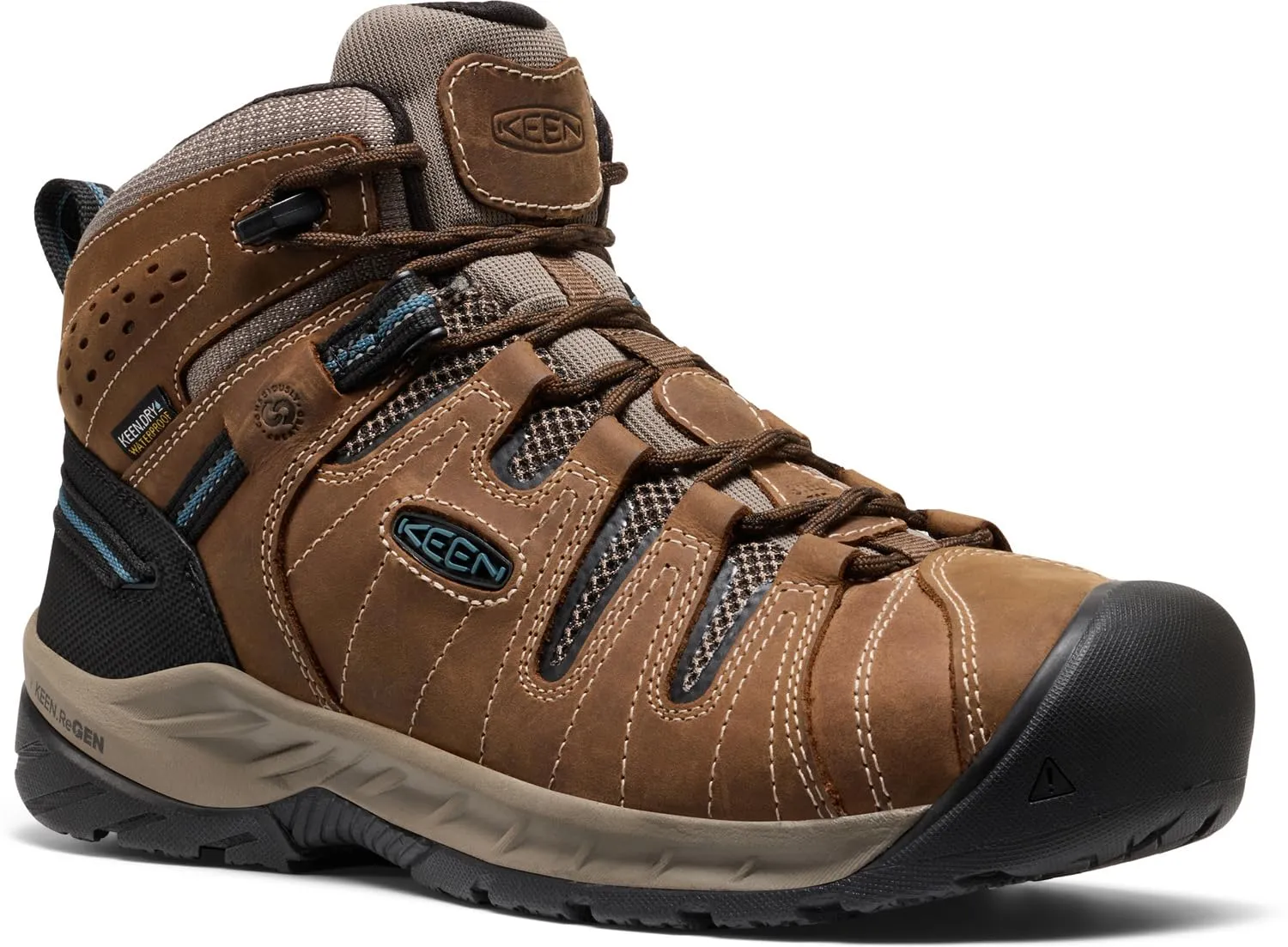 KEEN Utility Men's Flint 2 VersaTREAD Non Slip Mid Height Steel Toe Waterproof Work Boots, Cascade Brown, 12 Wide