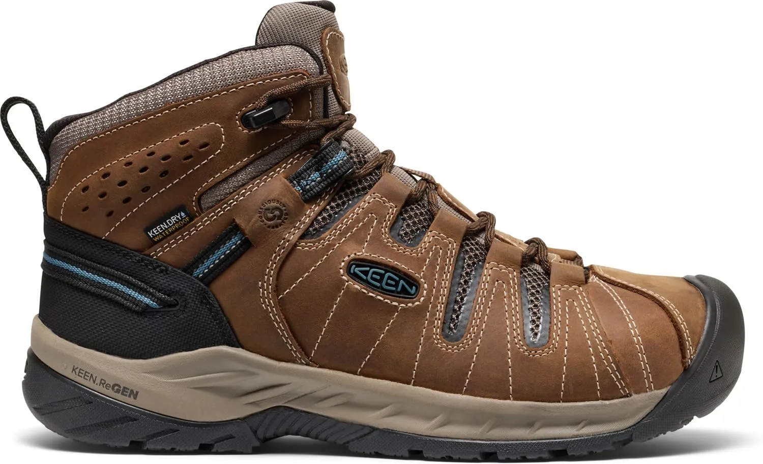 KEEN Utility Men's Flint 2 VersaTREAD Non Slip Mid Height Steel Toe Waterproof Work Boots, Cascade Brown, 12 Wide
