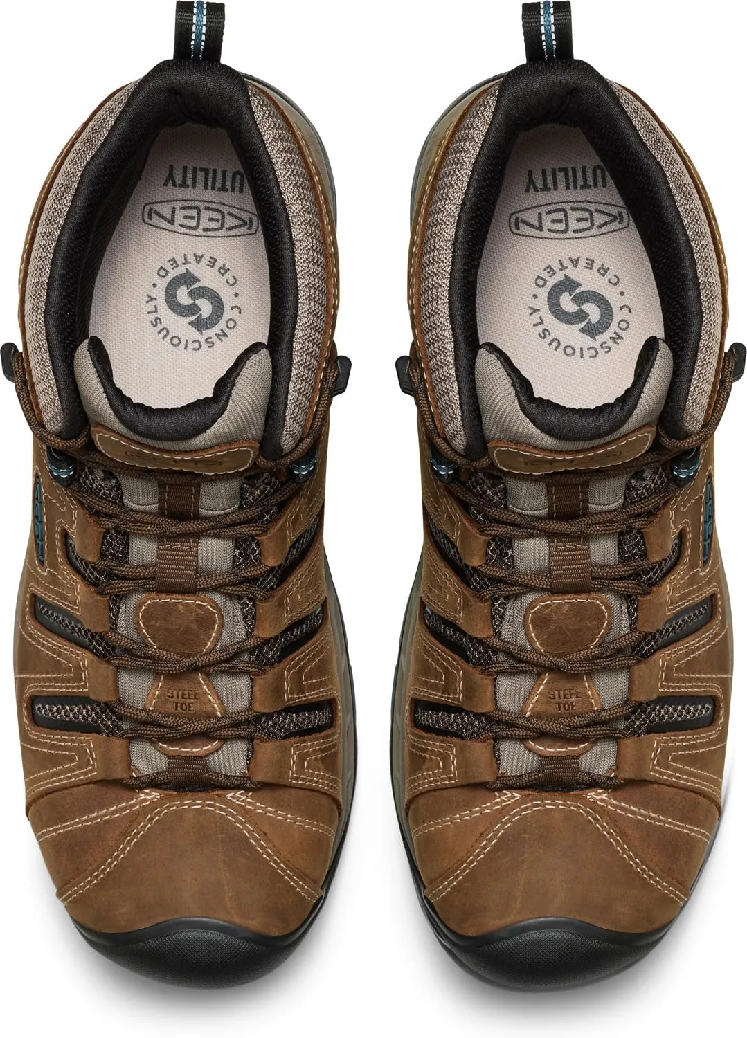 KEEN Utility Men's Flint 2 VersaTREAD Non Slip Mid Height Steel Toe Waterproof Work Boots, Cascade Brown, 12 Wide