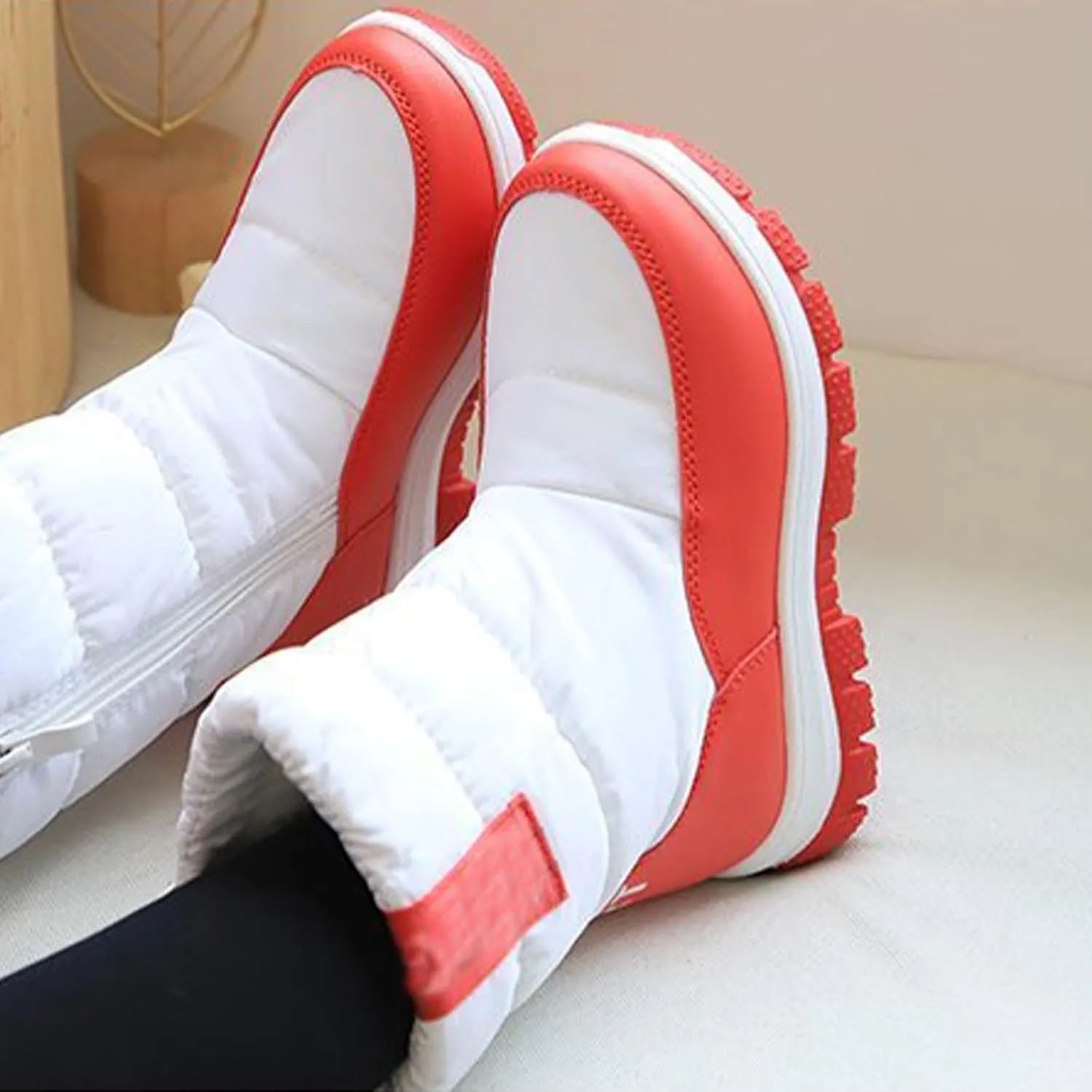 Kids 𝐖aterproof Snow Boots Girls Boys Insulated Warm Fleece Lined Winter Mid Calf Thickened Shoes for Outdoor