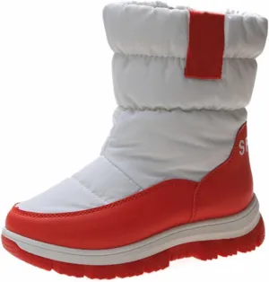 Kids 𝐖aterproof Snow Boots Girls Boys Insulated Warm Fleece Lined Winter Mid Calf Thickened Shoes for Outdoor