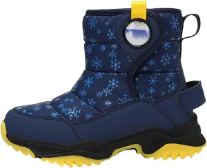 Kids Boy Girl Snow Boots Winter Outdoor Water Proof with F𝐮r Lined Cold-Weather Mid Calf Snow Slip 𝗥esistant Boots