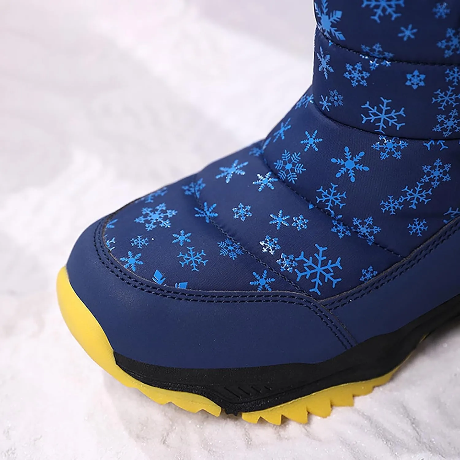 Kids Boy Girl Snow Boots Winter Outdoor Water Proof with F𝐮r Lined Cold-Weather Mid Calf Snow Slip 𝗥esistant Boots