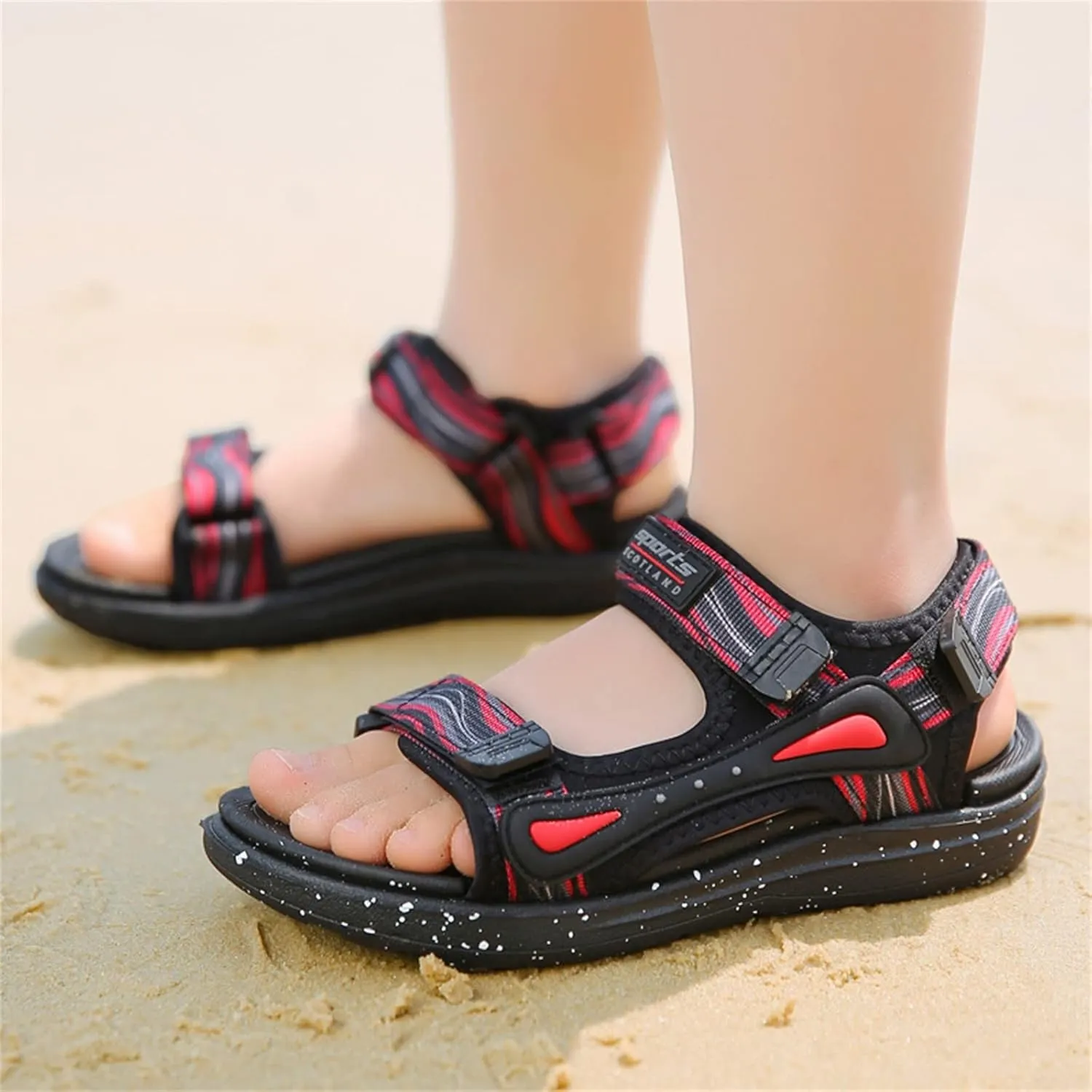 Kids Boys Summer Sports Sandals Outdoor Hiking Beach Open Toe Lightweight Breathable Non Slip Casual Walking Shoes