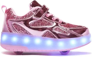 Kids Shoes with Double Wheels - Upgraded Kids Roller Shoes for Gifts, Retractable Wheels Skateboarding Shoes for Kids Sneakers Light Up Rechargeable for Birthday Party Gift