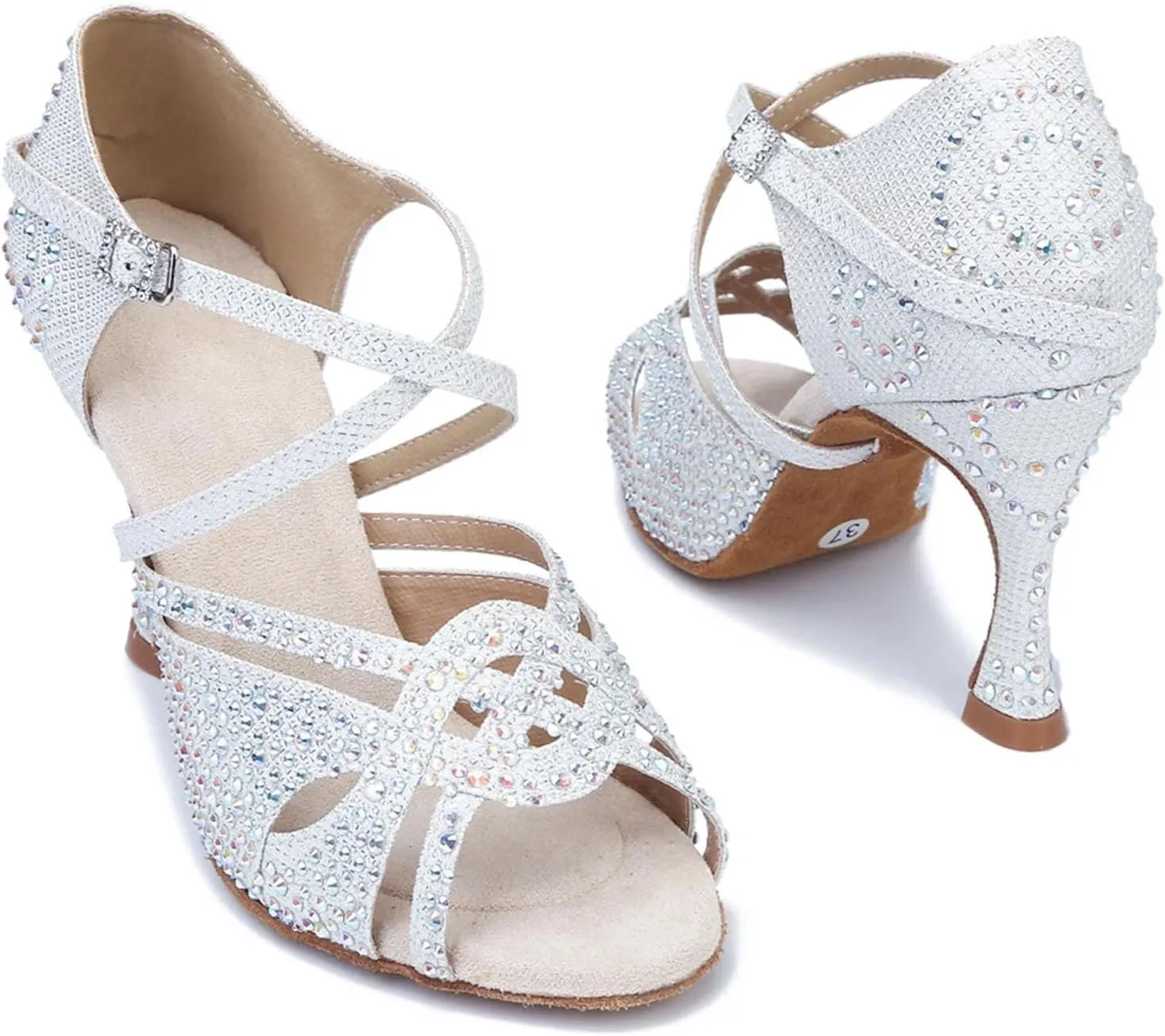 Ladies Gilded Diamond Sandals - Golden Ankle Straps for Luxury Sunset Ceremonies (6CM/2.36")