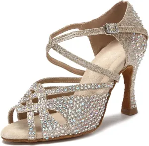 Ladies Gilded Diamond Sandals - Golden Ankle Straps for Luxury Sunset Ceremonies (6CM/2.36")