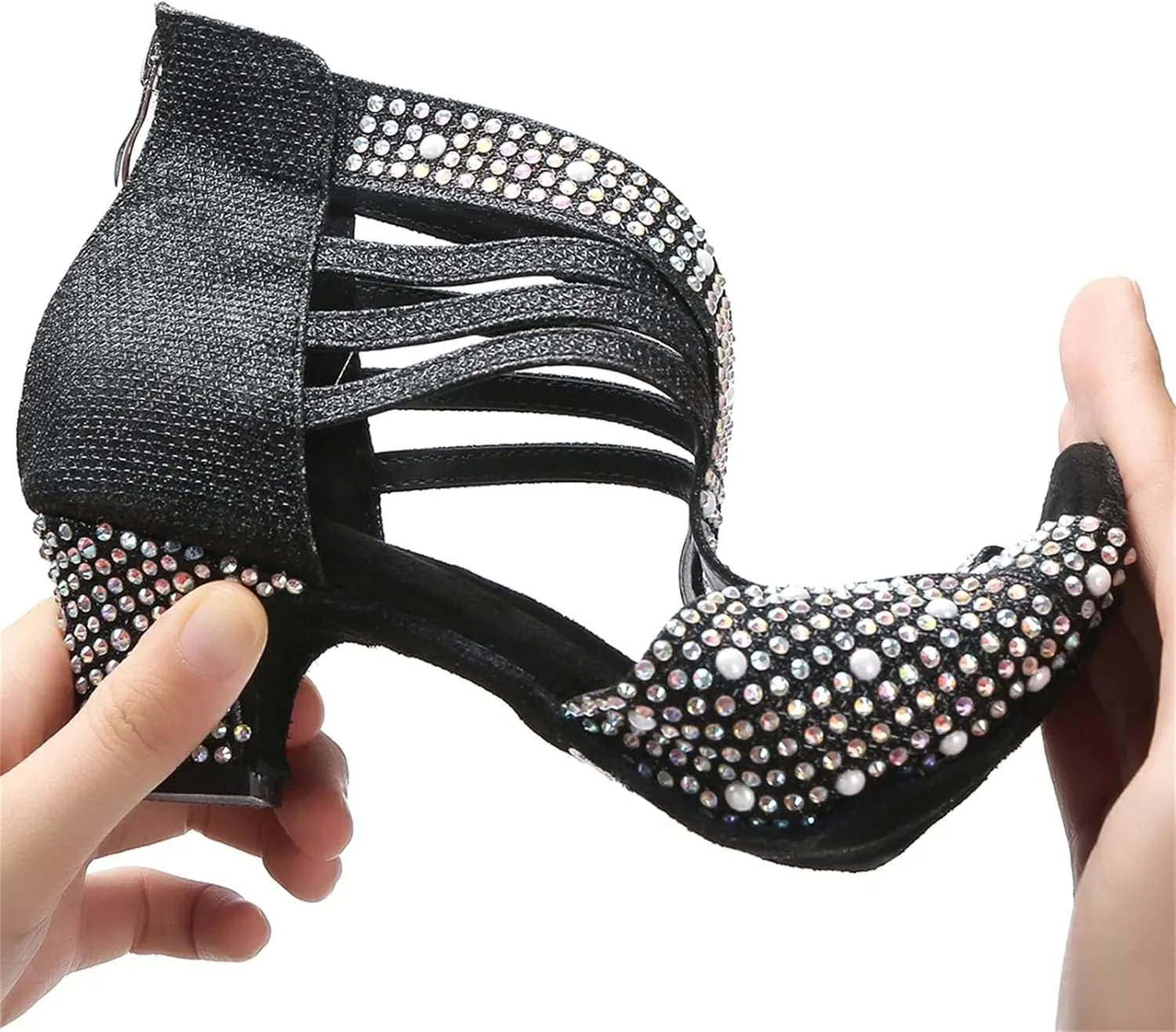 Ladies High-Top Mesh Boots - Elastic Panels for Dynamic Dance Rehearsals (6CM/2.36")