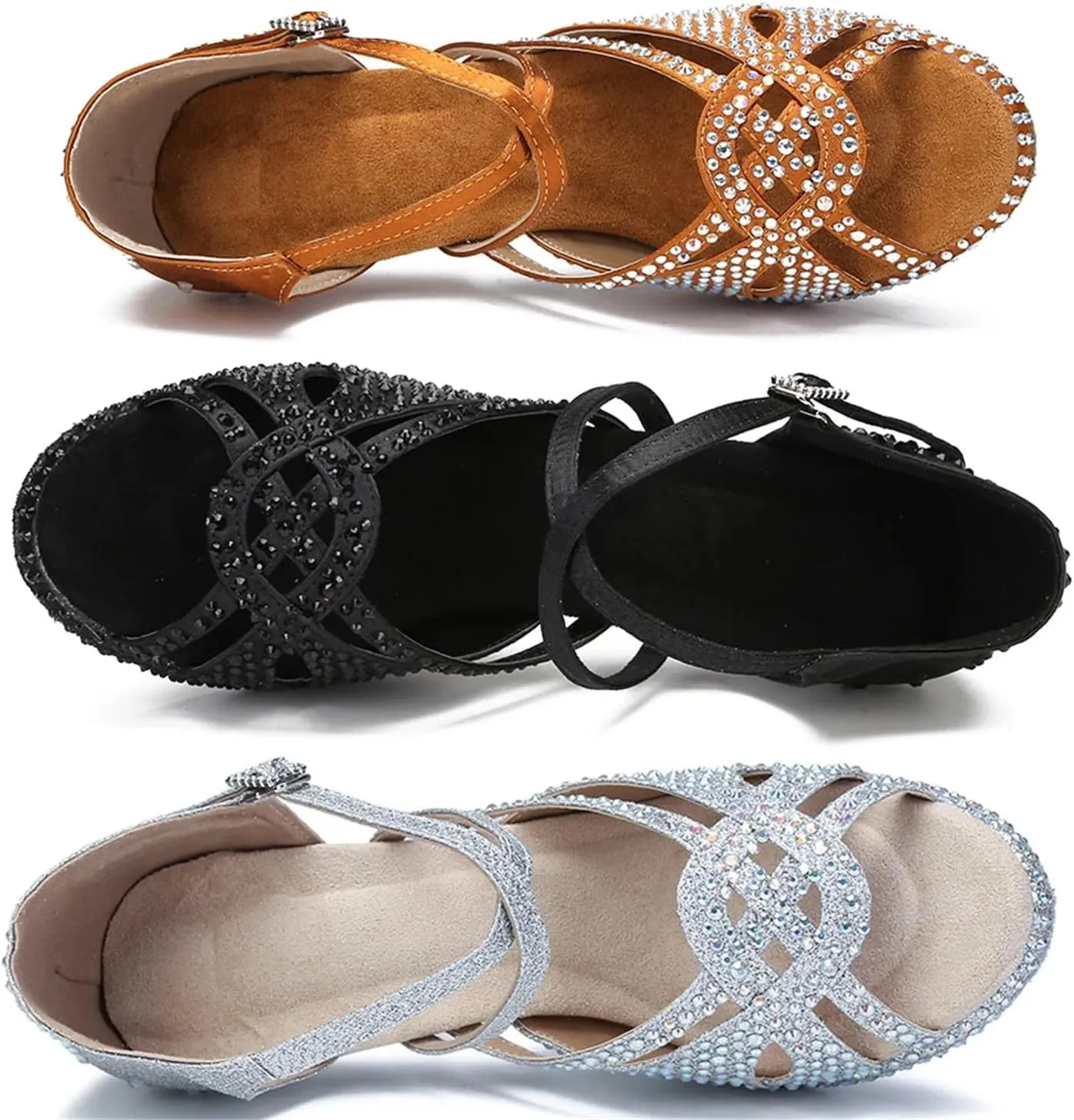 Ladies Platform Party Sandals - Mesh & Suede Panels for Dance-Inspired Performances (6CM/2.36")