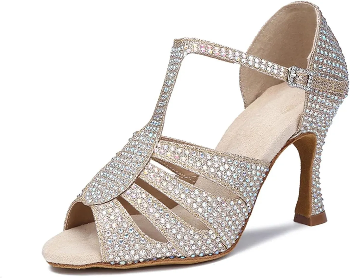 Ladies Ruby-Toned Stilettos - Satin Straps with Rhinestone Clasps for Bold Celebrations (6CM/2.36")