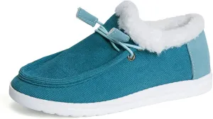 Ladmiple Boots for Women Ankle Booties with Fur Snow Boots Winter Warm Anti-Slip Outdoor Slip On Comfortable Warm Shoes