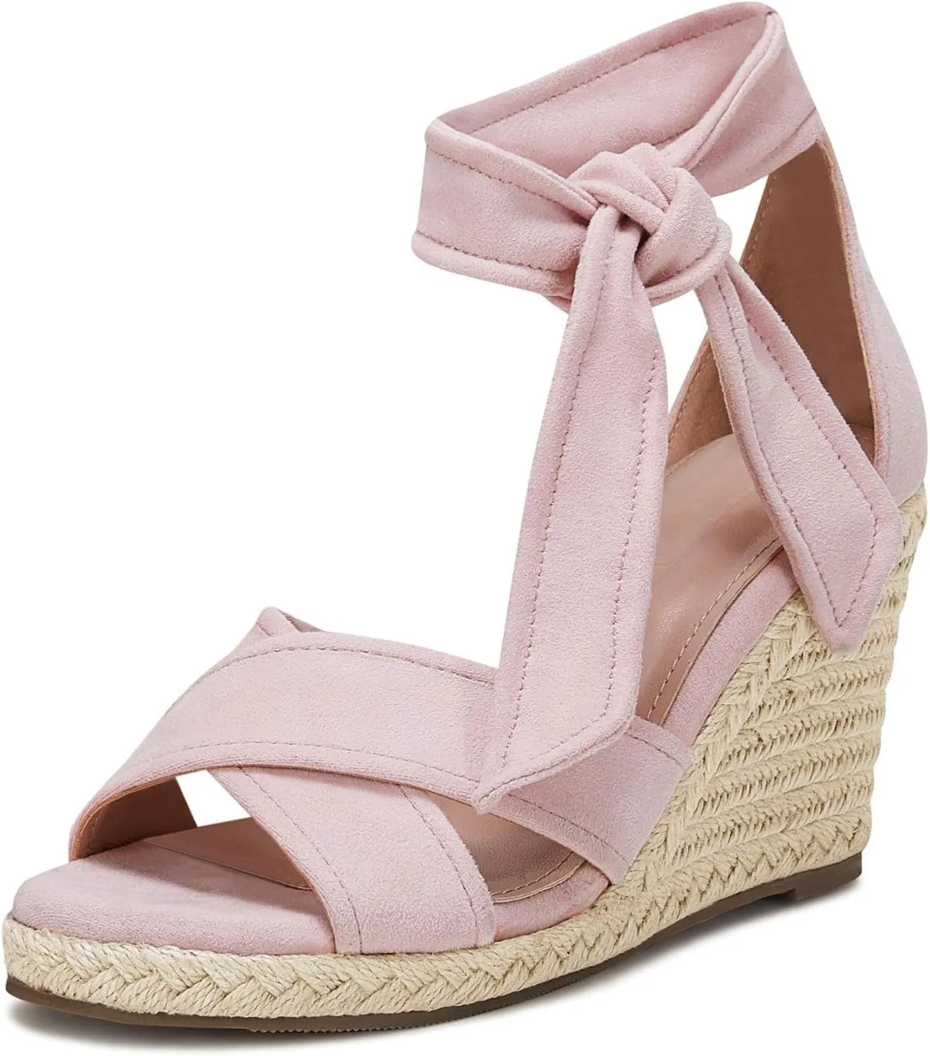 LAICIGO Women's Lace Up Espadrille Wedge Sandals Open Toe Platform Ankle Strap Summer Dress Shoes