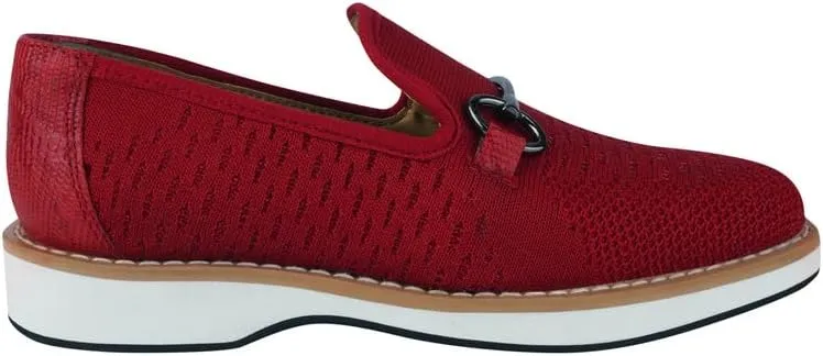 LIBERTYZENO Boys Lizard Print Textile & Leather Kids Slip on Dress Loafer Shoes for Prom Graduation
