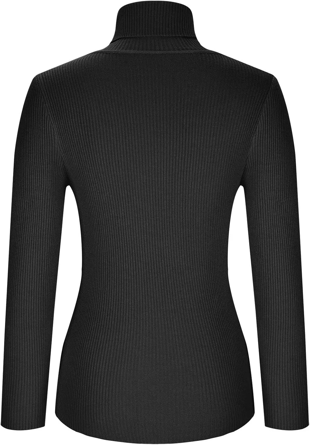 Lightweight Fitted Sweaters for Women Long Sleeve Turtleneck Ribbed Knit Pullover Sweater Casual Basic Tee Tops