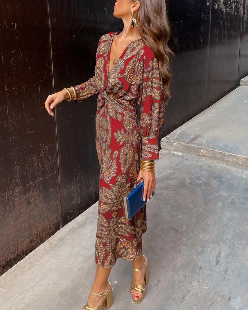Lily™ | Floral Tie-Front Midi Dress