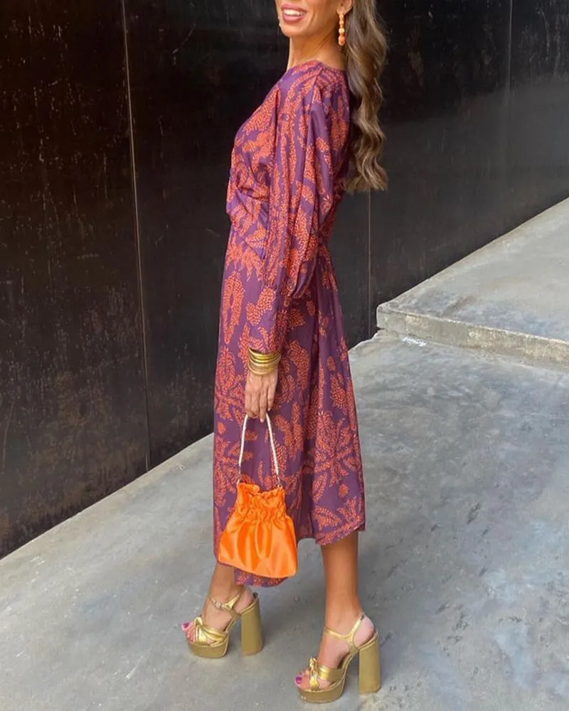 Lily™ | Floral Tie-Front Midi Dress