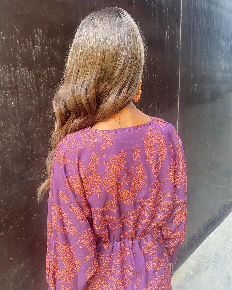 Lily™ | Floral Tie-Front Midi Dress