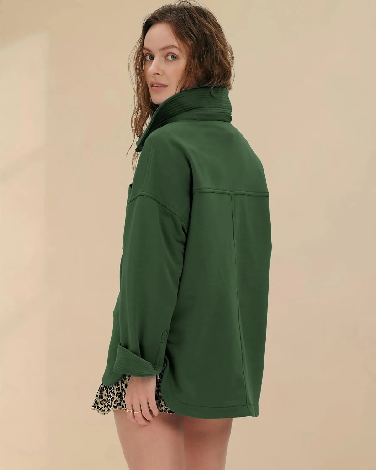 Locachy Women's Casual Oversized Polo Sweatshirt Lapel Long Sleeve Button Pullover Tops Fashion Outfits Clothes
