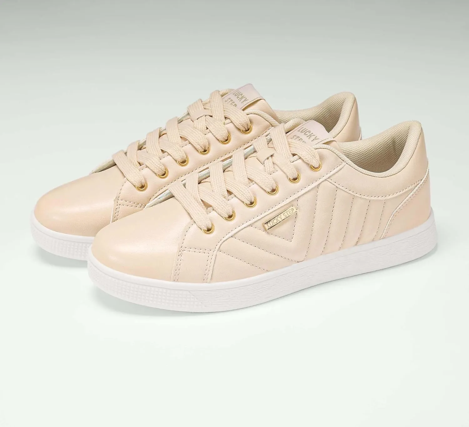 LUCKY STEP Glitter Sneakers Lace up | Fashion Sneakers | Sparkly Shoes for Women