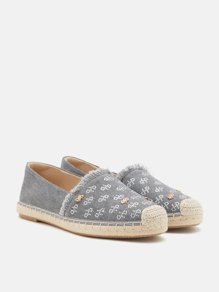 Maggie Monogram Frayed Espadrilles