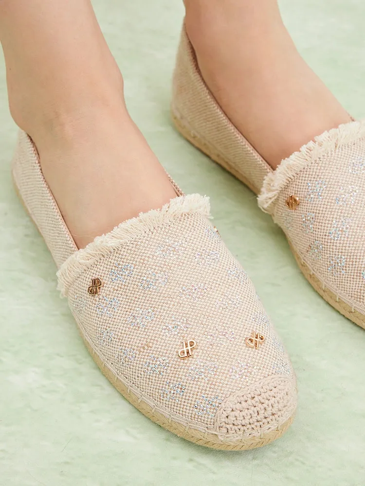 Maggie Monogram Frayed Espadrilles