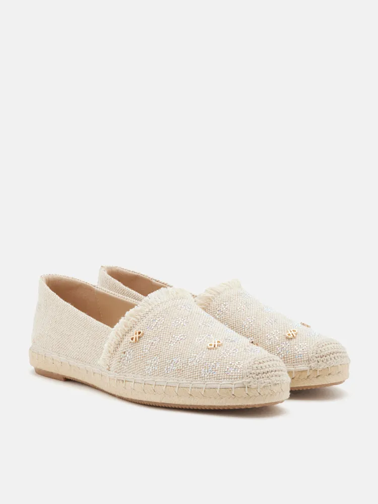 Maggie Monogram Frayed Espadrilles